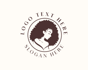 Curls - Afro Curls Woman logo design