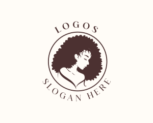 Afro Curls Woman Logo