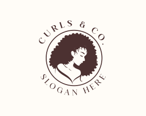 Afro Curls Woman logo design