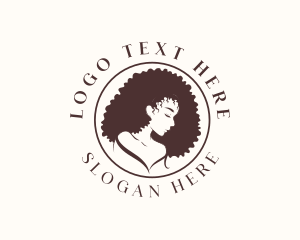 Woman - Afro Curls Woman logo design