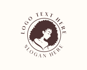 Afro Curls Woman Logo