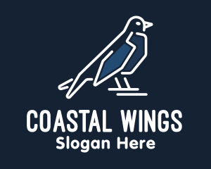 Seagull - Geometric Robin Bird logo design