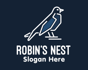 Geometric Robin Bird logo design