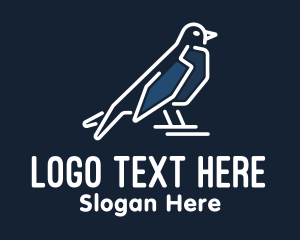 Nightingale - Geometric Robin Bird logo design