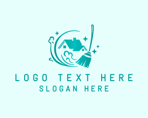 Mop - Residential House Cleaning logo design