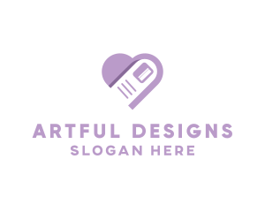 Nail Purple Heart  logo design