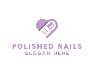 Nail Purple Heart  logo design