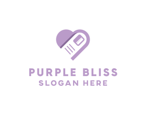 Nail Purple Heart  logo design