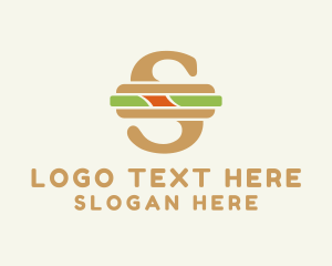 Dinner - Sandwich Letter S logo design