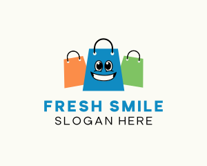 Smiling Shopping Bag logo design