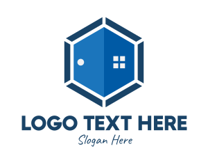 Real Estate - Hexagon Door & Window logo design