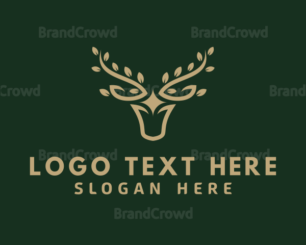 Deer Leaf Antlers Logo