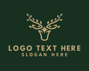 Exclusive - Deer Leaf Antlers logo design