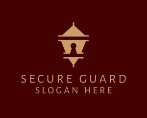 Security Lock Pagoda logo design