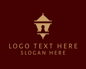 Security Lock Pagoda logo design
