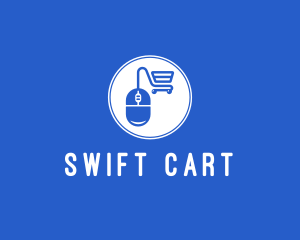 Computer Mouse Shopping Cart logo design