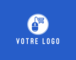 Shopping - Computer Mouse Shopping Cart logo design