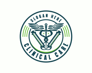 Medical Healthcare Syringe logo design