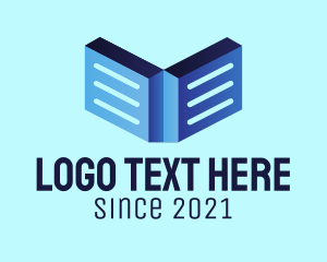 Library - 3D Educational Ebook logo design