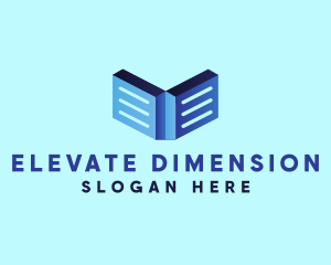 3D Educational Ebook logo design