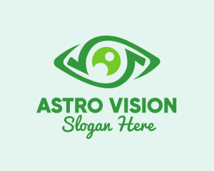 Green Natural Eye  logo design