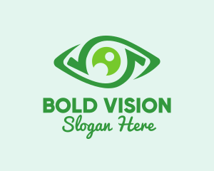 Green Natural Eye  logo design