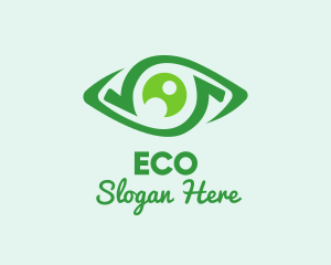 Contact Lens - Green Natural Eye logo design