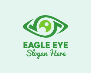 Green Natural Eye  logo design