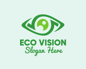 Green Natural Eye  logo design