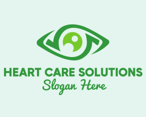 Green Natural Eye  logo design