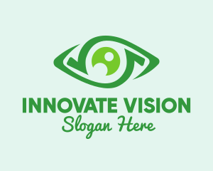 Green Natural Eye  logo design