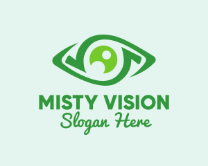 Green Natural Eye  logo design