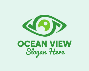 Green Natural Eye  logo design