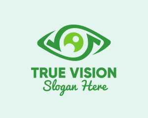 Green Natural Eye  logo design