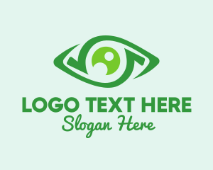 Organic - Green Natural Eye logo design