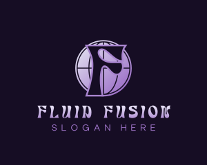 Funky Globe Letter F logo design