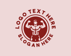 Muscular - Strong Fitness Man logo design