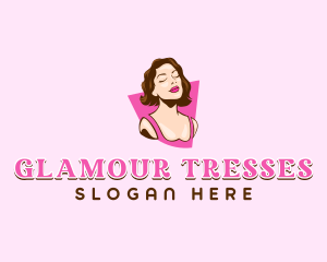 Retro Woman Pinup logo design