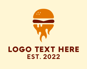 Food Stall - Fire Burger Sandwich logo design