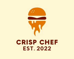 Fire Burger Sandwich logo design