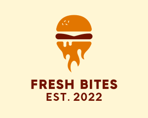 Sandwich - Fire Burger Sandwich logo design