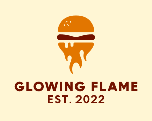 Fire Burger Sandwich logo design