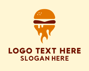 Fire Burger Sandwich Logo