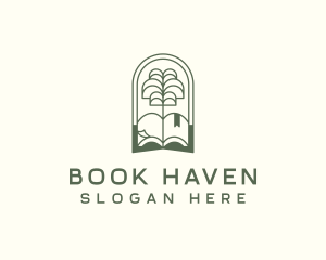 Library - Tree Book Library logo design