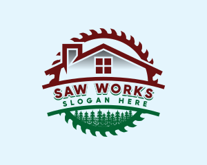 House Construction Saw logo design