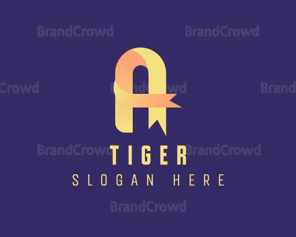 Gradient Ribbon Letter A Company Logo