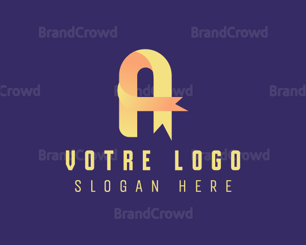 Gradient Ribbon Letter A Company Logo