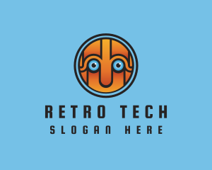 Retro Robot Face logo design