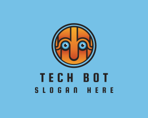 Android - Retro Robot Face logo design