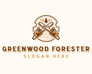 Chainsaw Tree Carpentry logo design